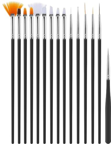 BPTRKOM Set di 15 pennelli per la decorazione di torte- per biscotti, fondente, zucchero, set di strumenti fai da te per decorare torte e modellare, strumenti per la cottura, per alimenti