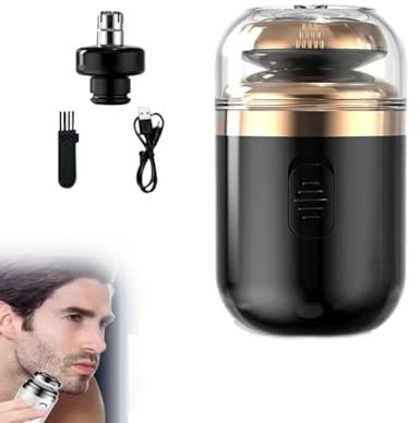 Capsule Razor,Kapsel-Rasierer Tragbarer Mini-Elektrorasierer,2 in 1 Kapsel-Rasierer mit Nasenhaartrimmer,Mini Rasierer Elektrisch Herren,Kabelloser Nass-und Trockenrasierer für Haus Reise (Schwarz)
