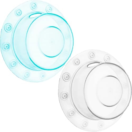 2Pcs Drain Cover, Bath Overflow Cover 6.1 inch Overflow Bathtub Hole Drain Cover Anti Spill Bath Plug Cover, White & Blue