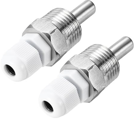 QUARKZMAN Lot 2Pcs Puits Thermométriques G1/2 8 Mm Diamètre, Sans Soudure, en Acier Inoxydable 201, avec Presse-Étoupe, Longueur 30 Mm, pour Fermenteur Bière, Blanc