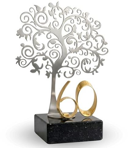 JOYERIA EL FARO Placa Conmemorativa Personalizada 60 cumpleaños | Regalo Original de cumpleaños, Con Grabado, Estuche Premium, Detalle único y Especial