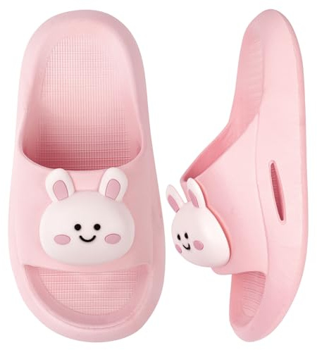 Alaoo Pantoufles de Bain Fille,Plage Antidérapante Plates Sandales,Pantoufles de Bain Enfants pour Piscine et Plage,Chausson Enfant Été Maison Chaussures,Douche Sandales,26-27EU
