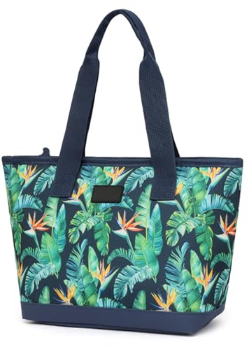 Nanxson Bolsa isotérmica para mujeres Hombres Fiambrera reutilizable Nevera impermeable Tote (7.5L,B-Hoja marina)