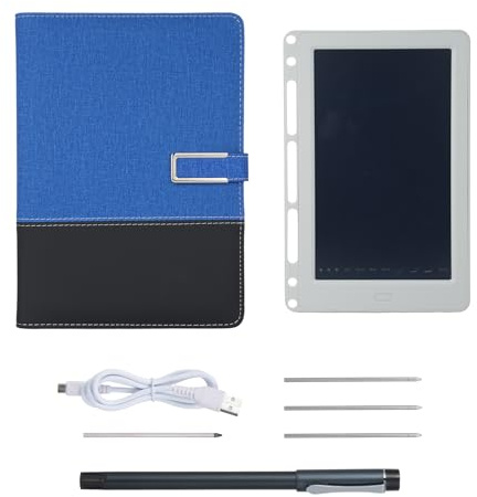 Walmeck Bolígrafo inteligente + cuaderno de cuero A5 forrado + tablero de escritura sincronización en tiempo real para digitalización con aplicación de voz a texto, almacenamiento sin conexión