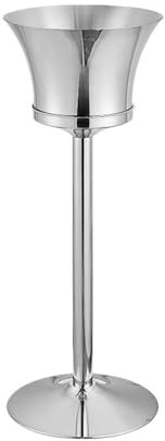Seau à champagne Seau à glace de luxe sur pied for bar cocktails, fêtes, rafraîchissement du vin et champagne Seau à Glaçons(Silver)