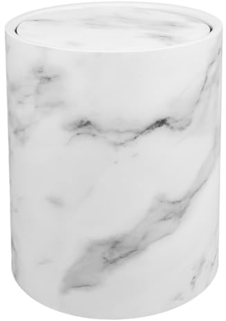 TOGEVAL Poubelle Marbrée avec Couvercle Oscillant Corbeille à Déchets Double pour Cuisine Salle de Bain et Bureau Design Moderne et Ouverture Large Décoration Élégante pour Maison