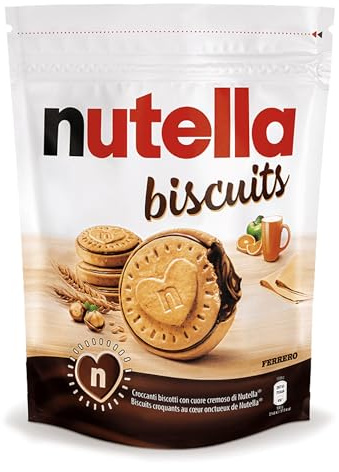 Nutella Biscuits - Croccanti Biscotti con un Cremoso Ripieno di Nutella, con Farina di Frumento e Zucchero di Canna, Ideali come Colazione, Snack e Merenda, Confezione da 608 gr
