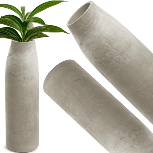 FEINZ Blumentopf EPOCCO 30x90 cm Sand | Übertopf, hoch, rund, antikes Design, Amphoren, Einsatz, Garten, Balkon, Innenbereich, langlebig