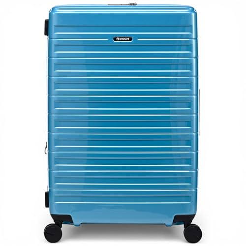 Eminent Voyager Koffer Groß 77x51x30 cm, Erweiterbar, Hartschalenkoffer, 4 Rollen, Leicht, TSA Schloss, 158 cm Gurtmaß, 4,4 kg, 112L, Trolley Reisekoffer Rollkoffer Aufgabegepäck Türkis
