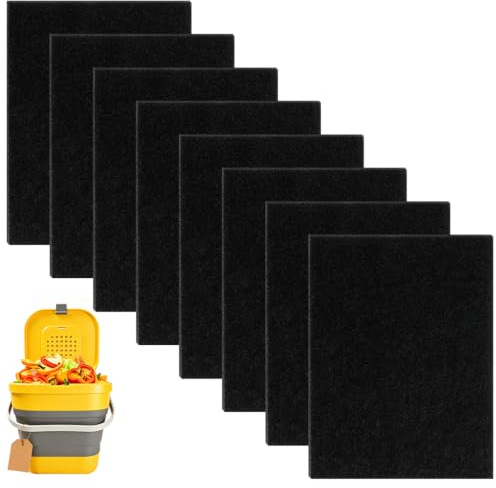 8 filtri ai carboni attivi per compostaggio e secchio biologico, filtro universale di ricambio per filtro ai carboni contro gli odori, tappetino filtrante per rifiuti da cucina