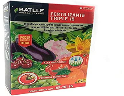 Semillas Batlle Fertilizante Triple 15 - Para todo tipo de plantas - Nutrición Total - 2.5kg