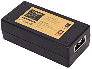 SUNBA Ad alta potenza Gigabit 65 W a singola porta per trasmissione a lunga distanza conforme 802.3at/af/bt PoE + iniettore per telecamere IP