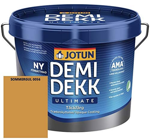 JOTUN DEMIDEKK ULTIMATE Täckfärg Holz-Farbe | Wetterschutz-Farbe | Holzschutz-Farbe | Absolute Premium-Qualität |10 Liter SOMMERGUL 0056