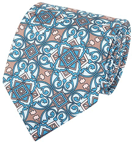 WANYING Herren Vintage Retro 9cm 3.54 Breite Krawatte Schlips Wide Necktie Stilvoll Mode Bunte Krawatte - Gedruckt Symmetrie Pattern Blau