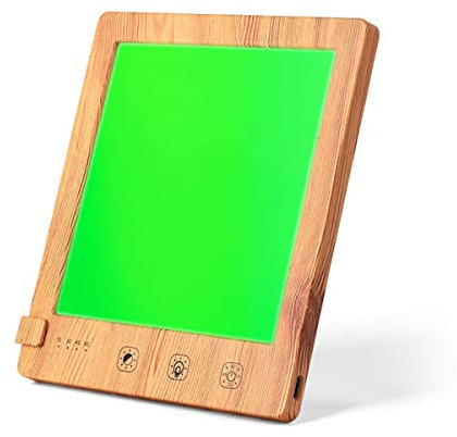 Lampe Lumière Du Jour 10000 Lux, Lampe De Luminothérapie LED Blanche Et Verte Pour La Dépression, Lampe Solaire Avec Commande Tactile, Couleurs Réglables, Luminosité, Réglages De La Minuterie,A