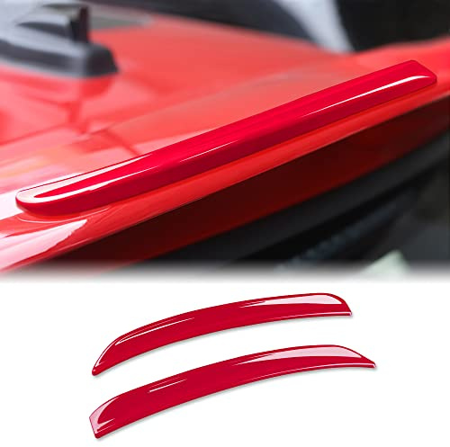 KUNGKIC 2 Stück ABS Heckflügel Trim Spoiler Erweiterung Lip Fins Dekorative Aufkleber Kompatibel mit MINI Cooper F55 F56 S/JCW 2014-2022 Zubehör,Coole Äußere Dekoration,Sportlicher Stil (Rot)