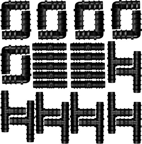 30 Pezzi Raccordi Tubo Irrigazione 16mm,Kit di Raccordi per Irrigazione per Tubi,Connettori in Plastica per Tubi,Gomiti per Irrigazione,Raccordo a T per Irrigazione