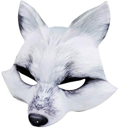 PRETYZOOM Halbmaske Aus Eva Für Cosplay Halloween Karneval Schlichtes Design Weiß Tiermaske Gesichtsbedeckung Kostümzubehör