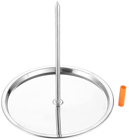 DRELD Vertikaler Grillrost Fleischspieß, Gyrosspieß aus Edelstahl, Vertikaler Spieß BBQ Stand, Brasilianischer Spieß, Dönerspieß Grill vertikaler Spieß für Truthahn Huhn Steak Kebab (19 x 19 x 21 cm)