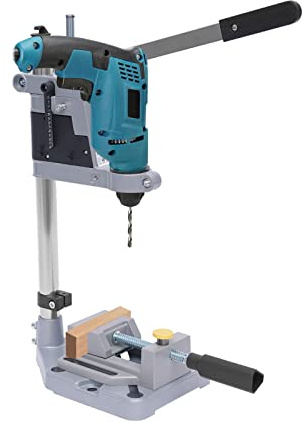 NOLANTISI Drill Press Adapter For Hand Drill,Floor Drill Press Table,Portable Drill Guide,Aluminium Alloy Drill Stand (Silver)