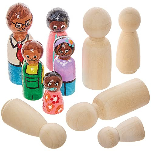 Baker Ross FX883 Träfamilj - 10 st, träfigurer att dekorera
