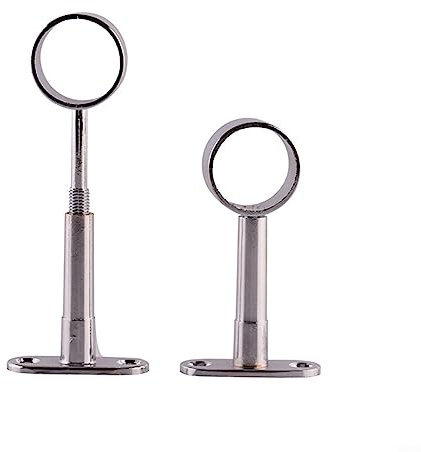 Lioaeust Soporte Central Redondo Cromado - 4 Soportes Ajustables para Colgar Ropa, Accesorios de Armario, Riel de Repuesto para Barra de Armario (A)