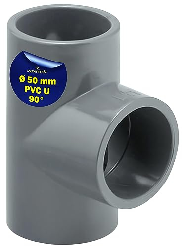 Fitting PVC U mit 90 Grad Winkel Ø 50 mm - Klebemuffe von 3 Rohre | Garantie 10 Jahre - MONTERAL