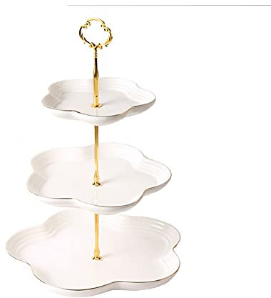 Espositore per dolci e frutta, Elegante Display Del Cupcake Stands Vassoi Multistrato, Contenitori Di Stoccaggio Multifunzionali Per Metti Gioielli Per Dolci Verdure (9.8(Size:25*25*40cm,Color:bianco)