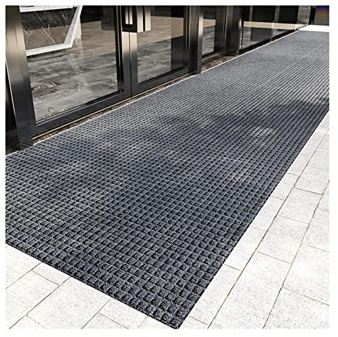 Outdoor-Teppich, rutschfeste, gummierte Außen-Haustürmatten, Low-Profile-Hinterhof-Hotel-Fußmatte, Schuhabstreifer, benutzerdefinierte Größe (Farbe: Grau, Größe: 120 x 300 cm)