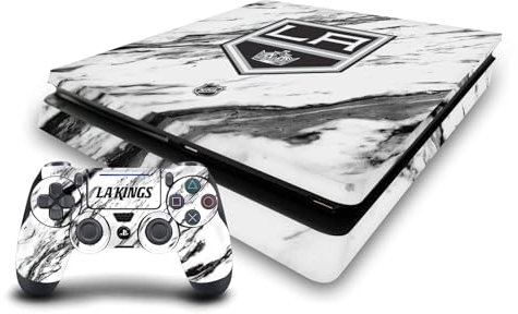 Head Case Designs Offizielle NHL Marmor Los Angeles Kings Vinyl Haut Gaming Aufkleber Abziehbild Abdeckung kompatibel mit Sony PlayStation 4 PS4 Slim Console and DualShock 4 Controller
