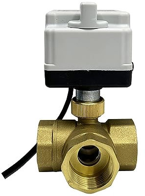 1'' 3-Wege-Motorkugelhahn aus Messing mit manuellem Schalter, 220 V, 12 V, 24 V, elektrischer Kugelhahn, dreiadrig, zwei Steuerungen(220VAC-L TYPE,0.5 Inch)