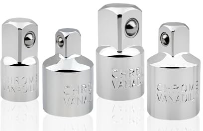 Set di 4 Adattatori per Bussole da 1/2 a 3/8, da 1/4 a 3/8 per Bussola a Cricchetto Chiavi Inglesi Chiavi di Riparazione per Automobili