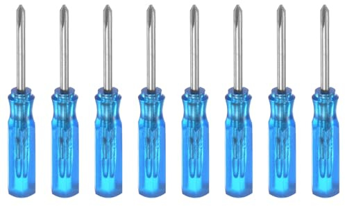sourcing map 8Pcs PH0 Mini Phillips Screwdriver 2mm Magnetic Cross Head 45mm Length for Small Appliances Repairs, Blue