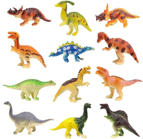 DIELOVEHUA 12 Mini Figuras de Dinosaurios Juguetes para Niños y Niñas