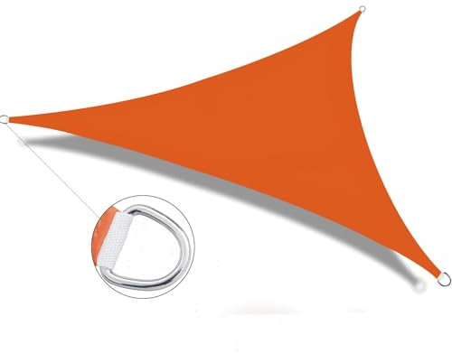 SSXDTKBZ Voile d'ombrage Triangle Polyester Haute densité 4.0mx4.0mx4.0m, Protection 95% UV Respirant Bâche dombrages, Extérieur Jardin Patio Toile Ombrage 400cmx400cmx400cm(Orange,4.0mx4.0mx4.0m)