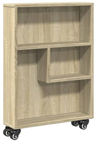 vidaXL Carrito de almacenaje Estrecho Roble Sonoma 48x13x68 cm Madera de