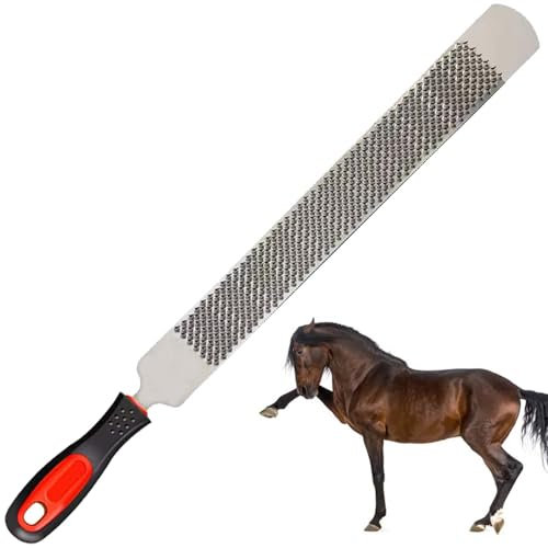 Râpe à sabots de 20,32 cm pour chevaux, en acier au carbone, double face avec poignée, tête ronde, outil de râpe à sabots pour chevaux, soin des sabots pour chevaux