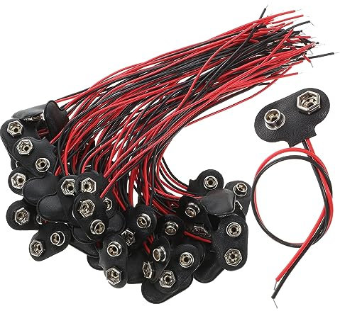 DOITOOL 50pezzi Clip Connettore Batteria Con Filo Tipo t Per Progetti Led e Portabatterie Elettronici