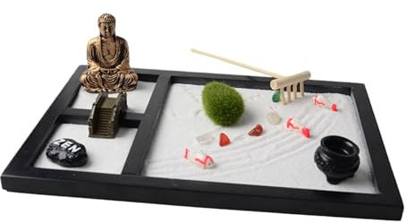 Zen Garden, Zen Garden For Desk, Zen Garden Sand Kit, Mini-Buddha Zen Garden For Meditation, Desktop Ornament