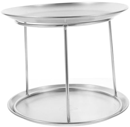 OFFSCH Présentoir Plateau Fruits Mer Acier Inoxydable Assiette De Service Alimentaire à Double Couche Plat Réutilisable Pour Table à Desserts