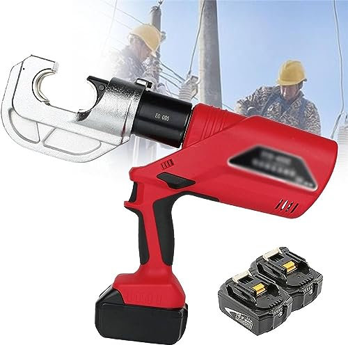 OZBME Pinza crimpatrice idraulica Ricaricabile, Pinza crimpatrice elettrica, utensile per crimpatura Cavi Alimentato a Batteria, Ideale per la terminazione di terminali in Rame/Alluminio.