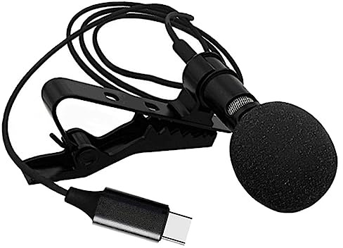 NUOBESTY Lavalier-mikrofon mit Clip Kondensatormikrofon für Handyaufnahmen USB-c-aufnahmemikrofon mit Rauschunterdrückung und Integriertem Clip für Smartphones