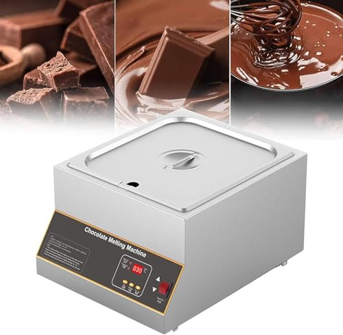 Commercial Machine,Electric Chocolate Fondue Set, Commercial Chocolate Tempering Machine 0℃~95℃ Chocolate Melter Auto Temp Control Hot Chocolate Melting Machine,1Tank
