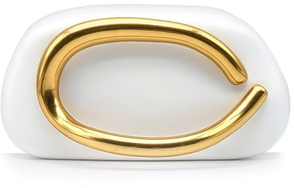 blinkgooblink Clutch Damen mit Goldgriff | Elegante Abendtasche mit Abnehmbarer Kette | Kleine Damenhandtasche für Hochzeit, Braut, Party, Ball & Feier