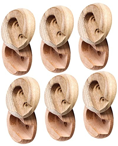 Alipis 6paare Holz Kleiderstangenhalter Robust Und Für Schrank Gardinenstangen Duschvorhang Garderobenstangen Stilvolle Flache Holz-klemmhalter Für Platzsparende Wandmontage