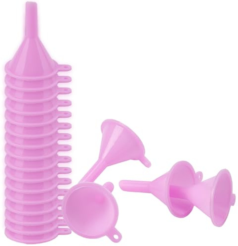 BEAMARKER 20 embudo Pequeño de Plástico Rosa de Cuello Estrecho, Mini Embudo de Cocina, Herramienta para Rellenar Botellas, para Transferencia de Líquidos, Aceites Esenciales, Arte En Arena, Perfumes,