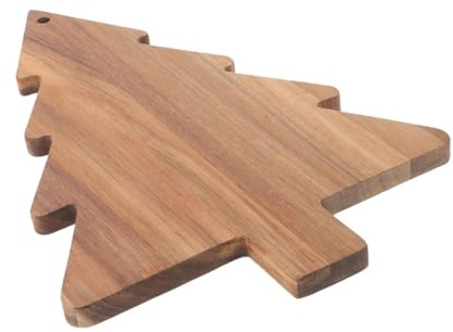 Alipis Tabla de Cortar para Árbol de Navidad Plato de Madera Rústico Bandeja para Quesos y Frutas Soporte Asas para Charcutería para Fiestas de Navidad