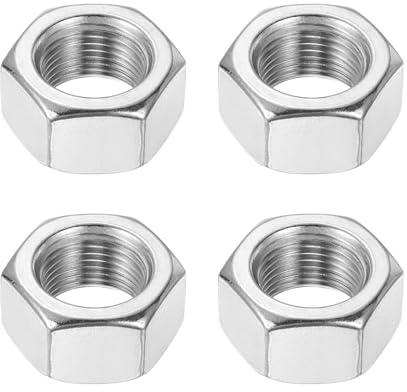 QUARKZMAN M18x1,5mm Sechskantmuttern 4Stk 304 Edelstahl metrische | Feingewinde-Sechskantmuttern Befestigungselemente 27mm/1.06 Breite, 15mm/0.59 Höhe für Maschinenbau Automotive