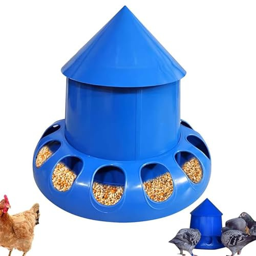 Comedero de plástico multiranuras for Palomas, contenedor de Comida for Aves pequeñas, Pollos, codornices y Gansos, fácil de Rellenar, práctico comedero for jaulas de pájaros.(M)