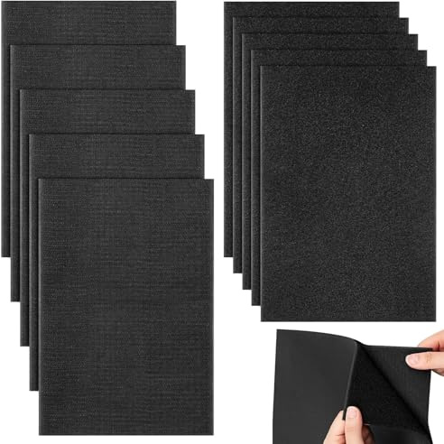 TTYSHIP® 10 Stück Klettband Nähen, 20 x 30cm Schwarz Klettverschluss zum Nähen für Textilien, Kleidung, Schuhe (Ohne Klebstoff)